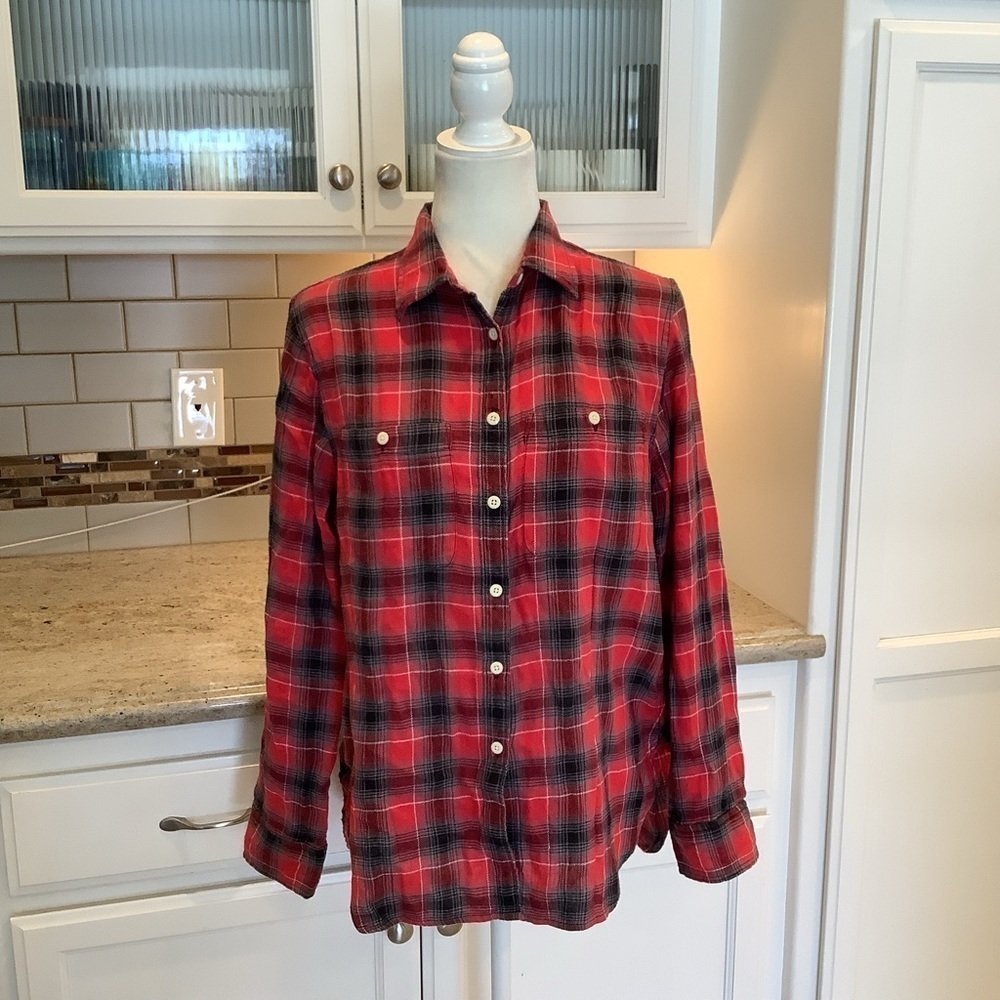 Denim & Supply Ralph Lauren Utility Flannel Button Down Linen & Cotton Size Med